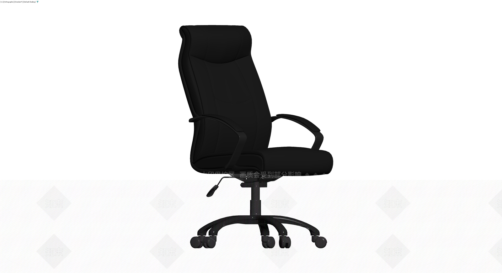黑色皮质办公椅3D模型下载【ID:1230787232】