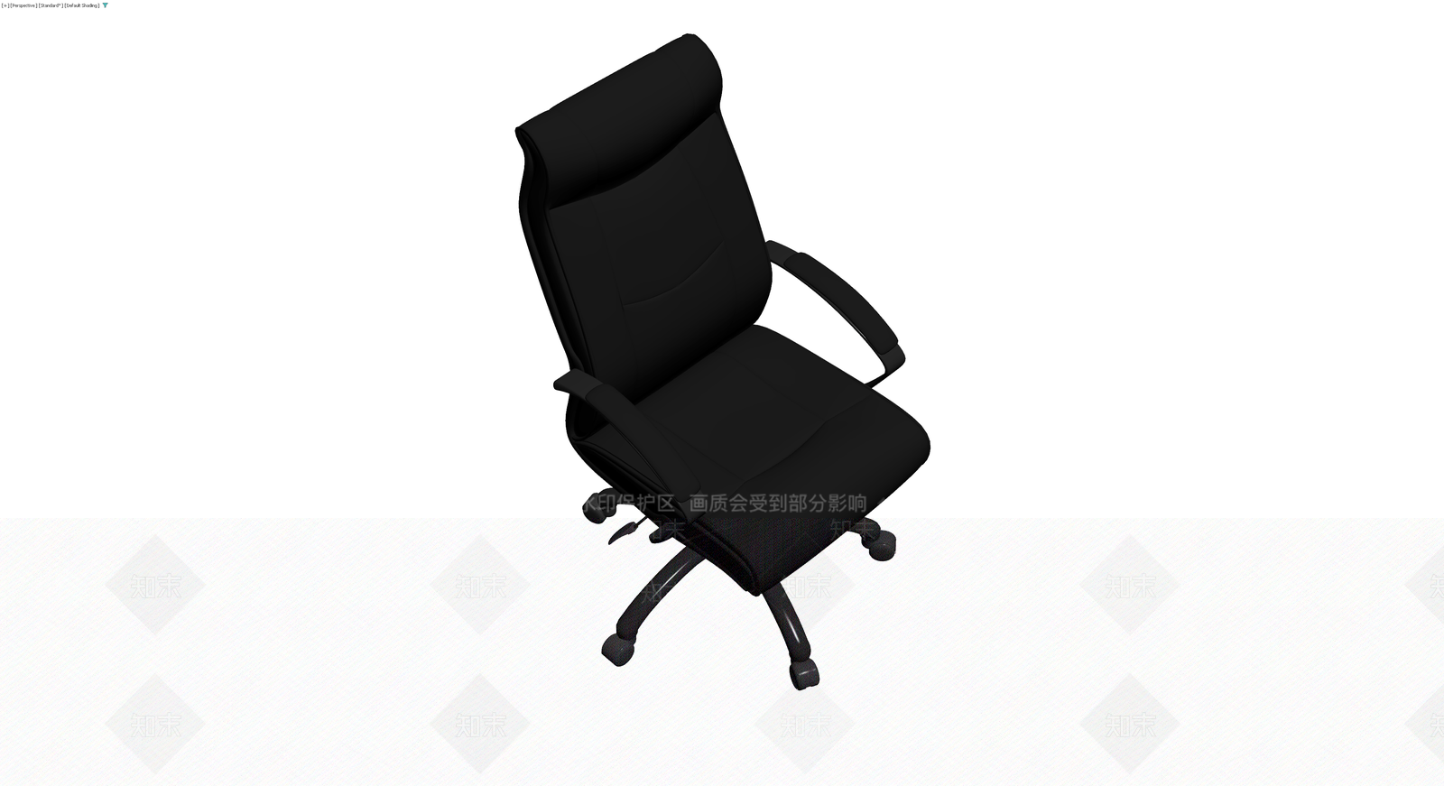 黑色皮质办公椅3D模型下载【ID:1230787232】