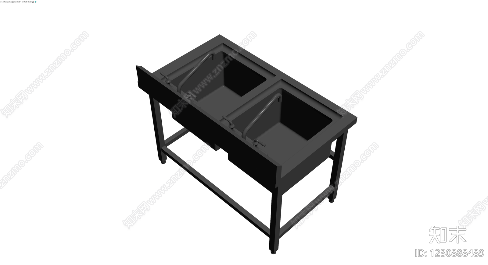 双槽不锈钢水槽台3D模型下载【ID:1230888489】
