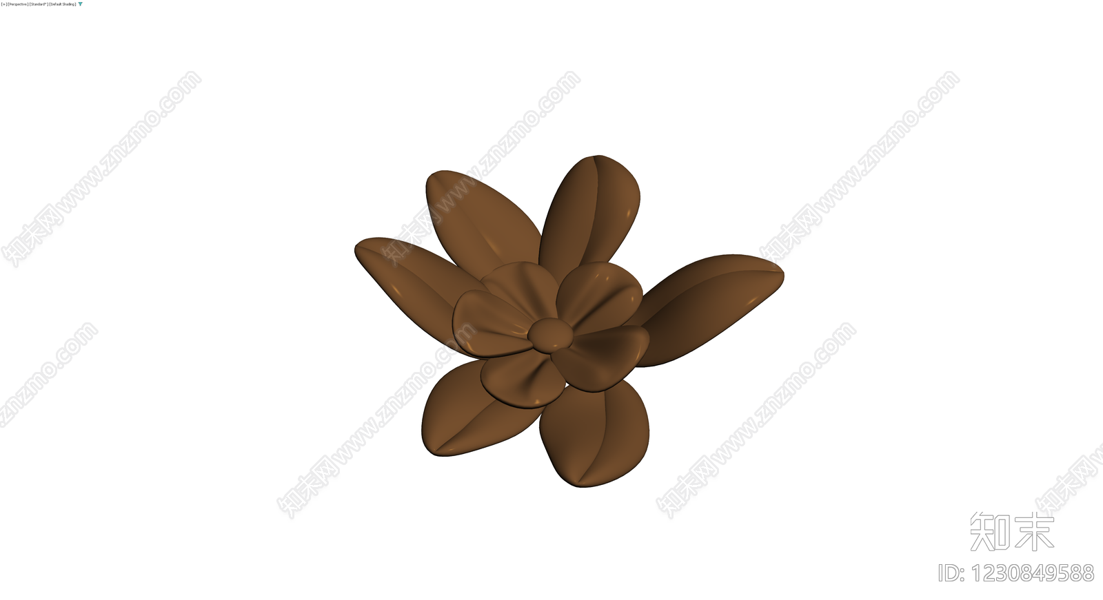 巧克力质感花朵摆件3D模型下载【ID:1230849588】