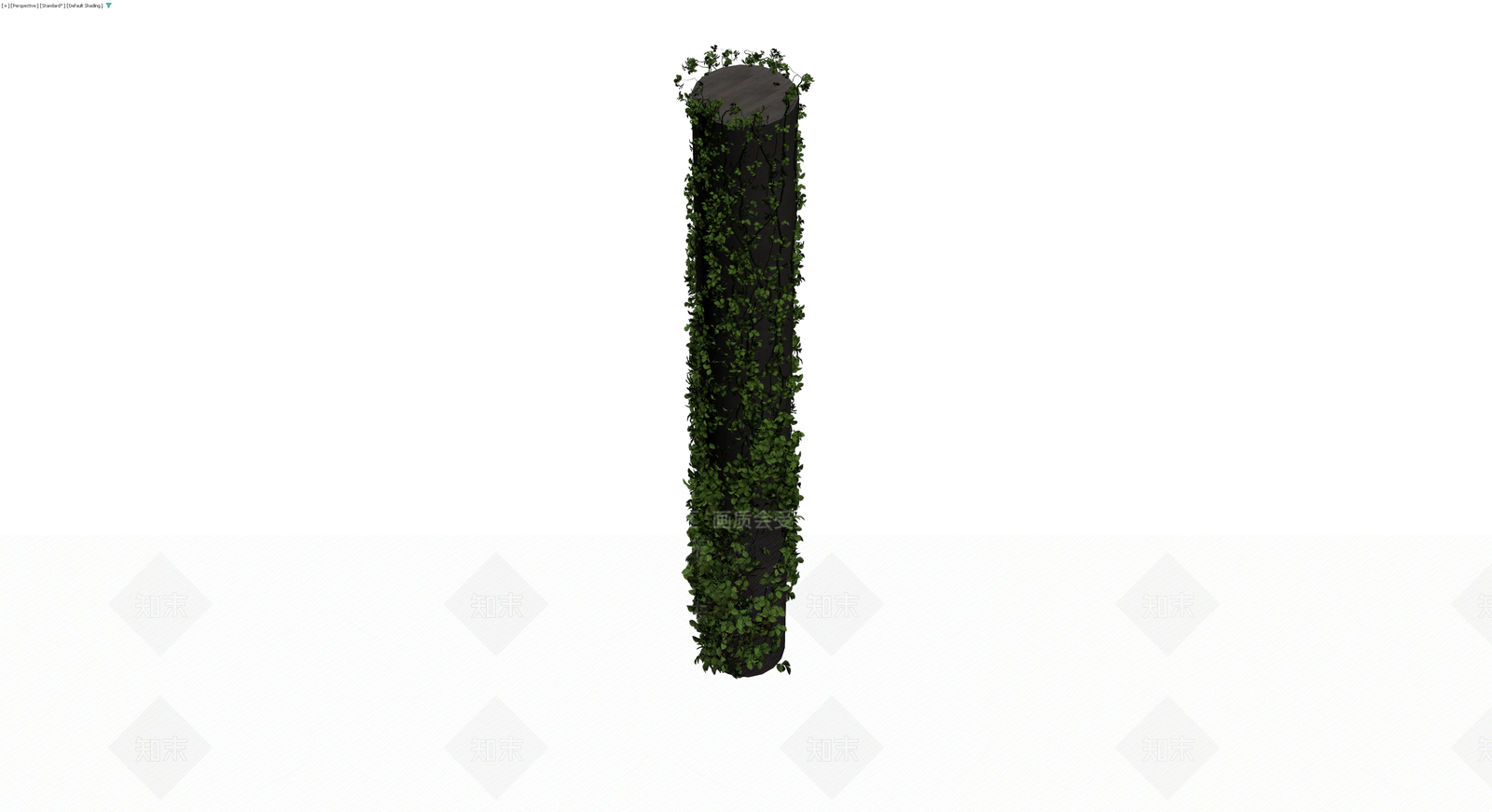黑色圆柱体绿植缠绕柱3D模型下载【ID:1230562801】