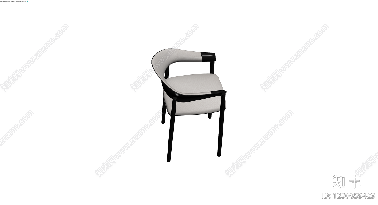 现代黑白配色软包餐椅3D模型下载【ID:1230859429】