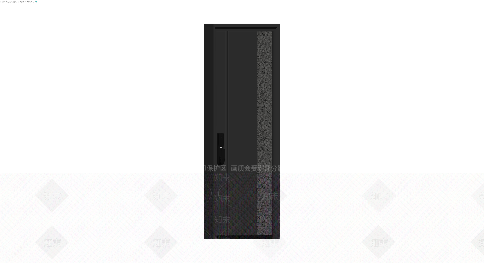 黑色现代入户门3D模型下载【ID:1229930276】