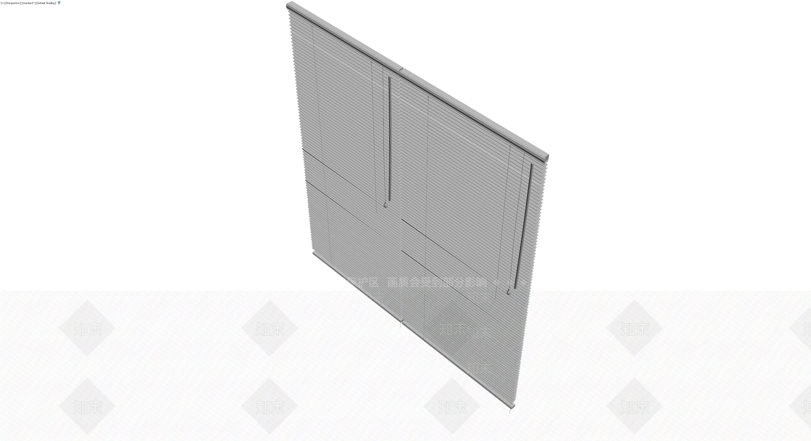 灰色双开百叶窗组件3D模型下载【ID:1230114549】