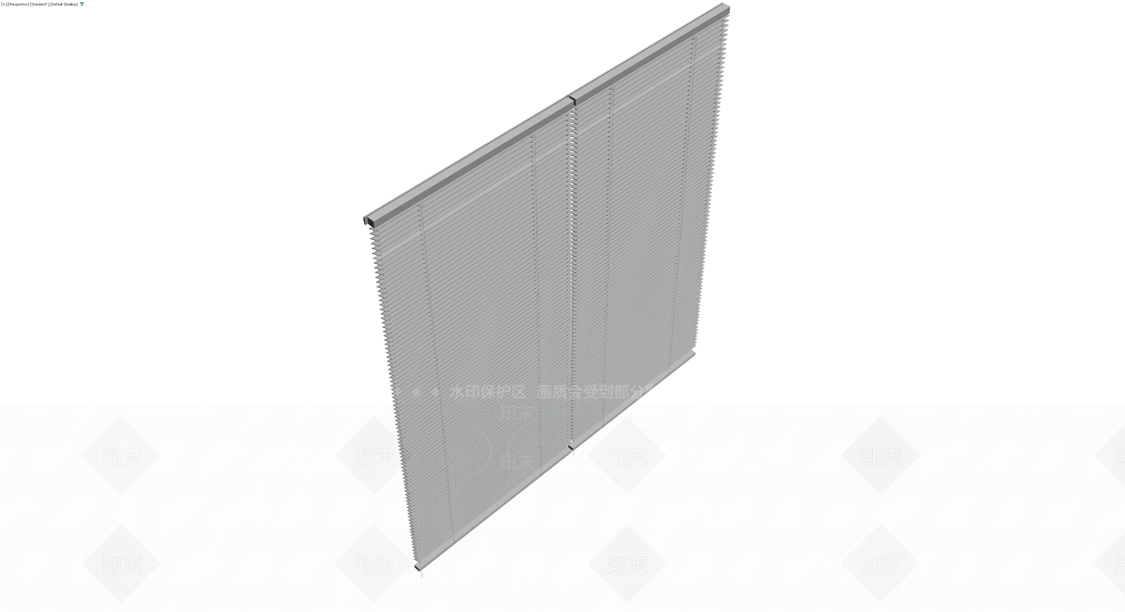 灰色双开百叶窗组件3D模型下载【ID:1230114549】