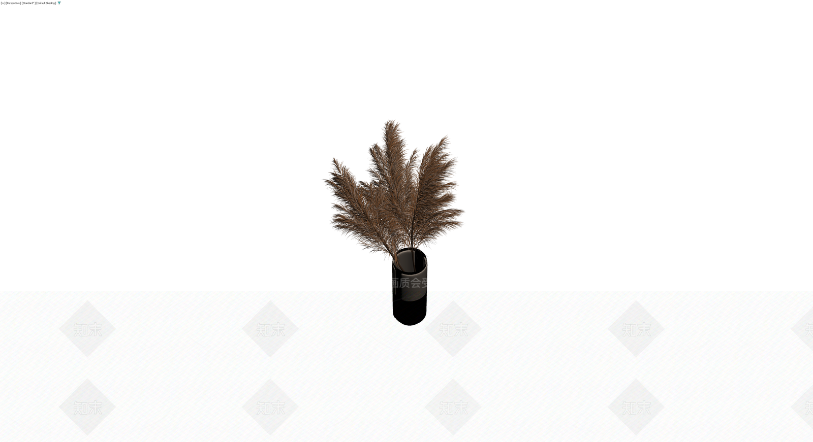 黑灰拼接花瓶配干草3D模型下载【ID:1230119473】
