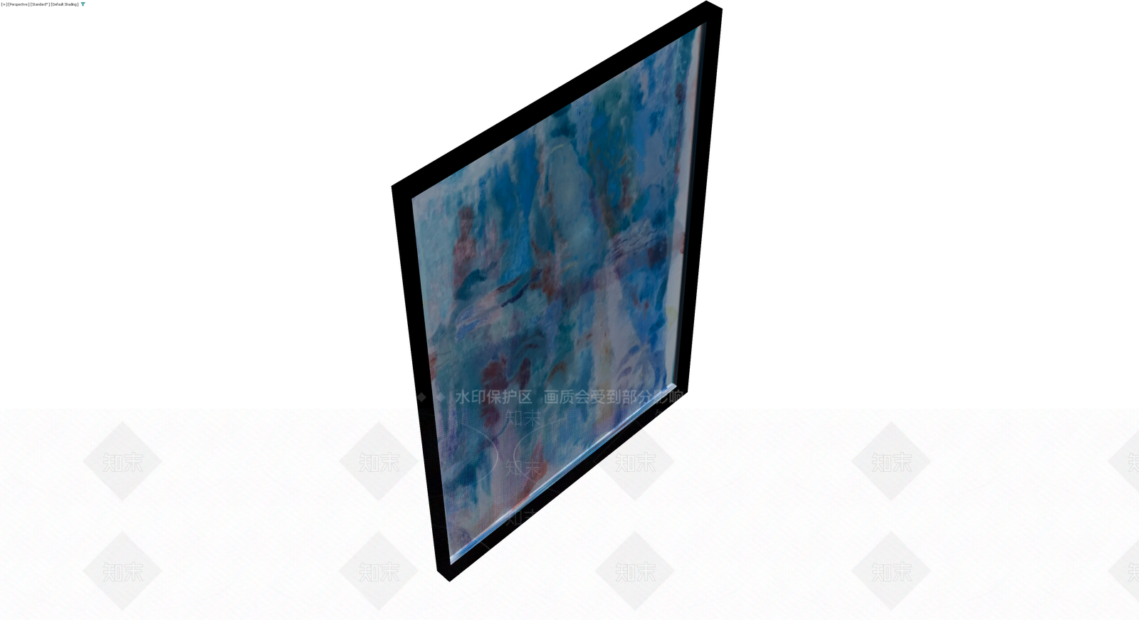 蓝色抽象风格挂画3D模型下载【ID:1230580187】