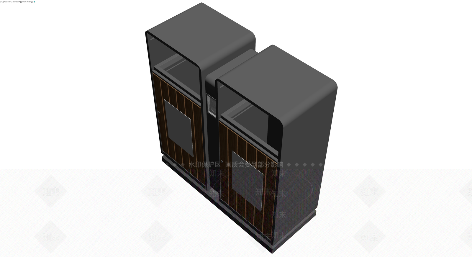 双门木纹分类回收箱3D模型下载【ID:1230623746】
