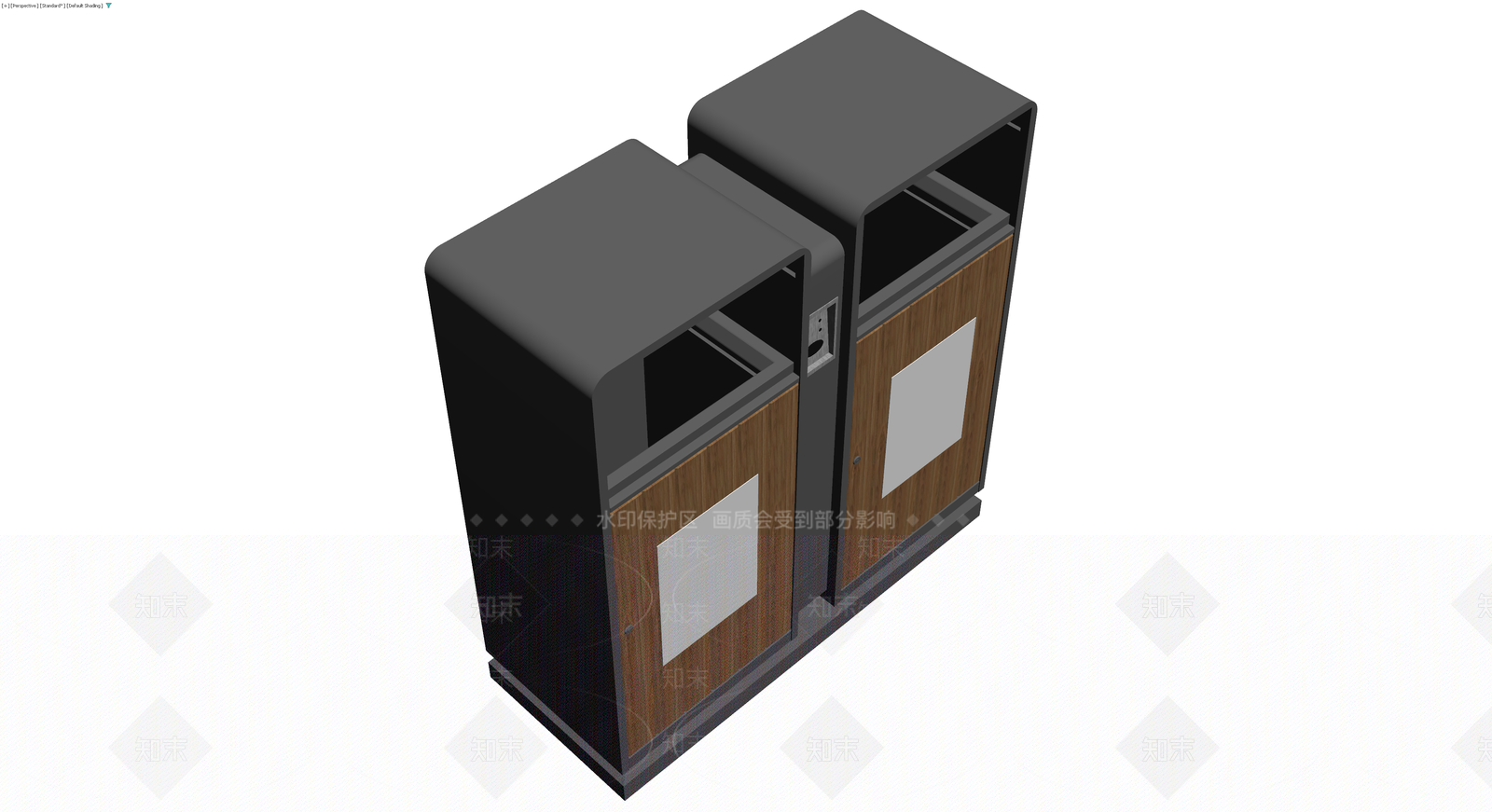 双门木纹分类回收箱3D模型下载【ID:1230623746】