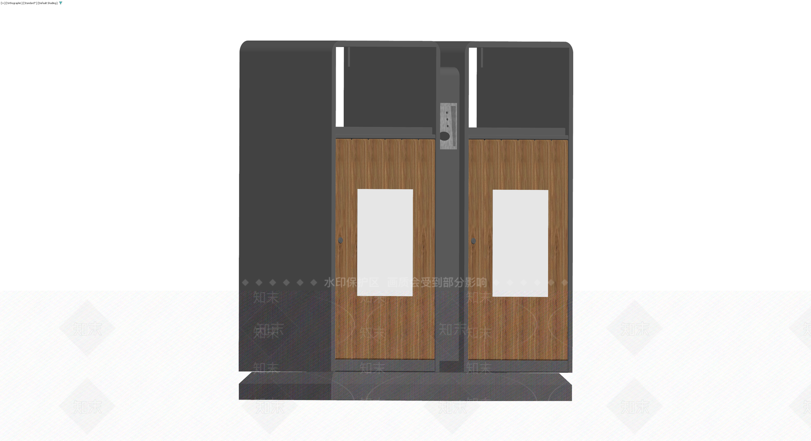 双门木纹分类回收箱3D模型下载【ID:1230623746】