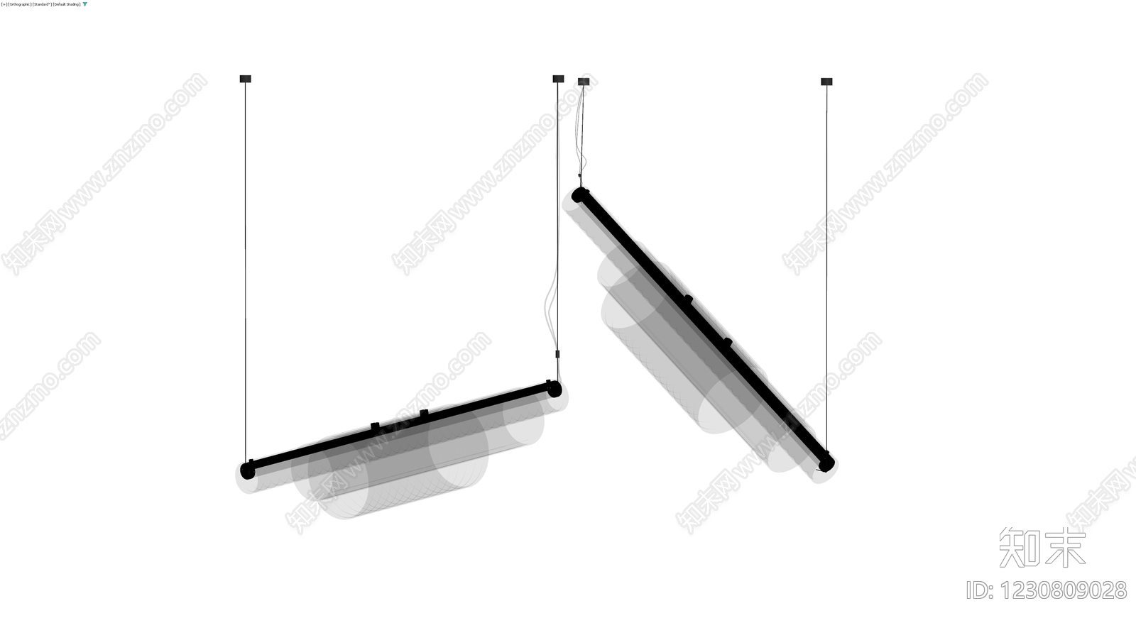 双管吊灯灯具模型3D模型下载【ID:1230809028】
