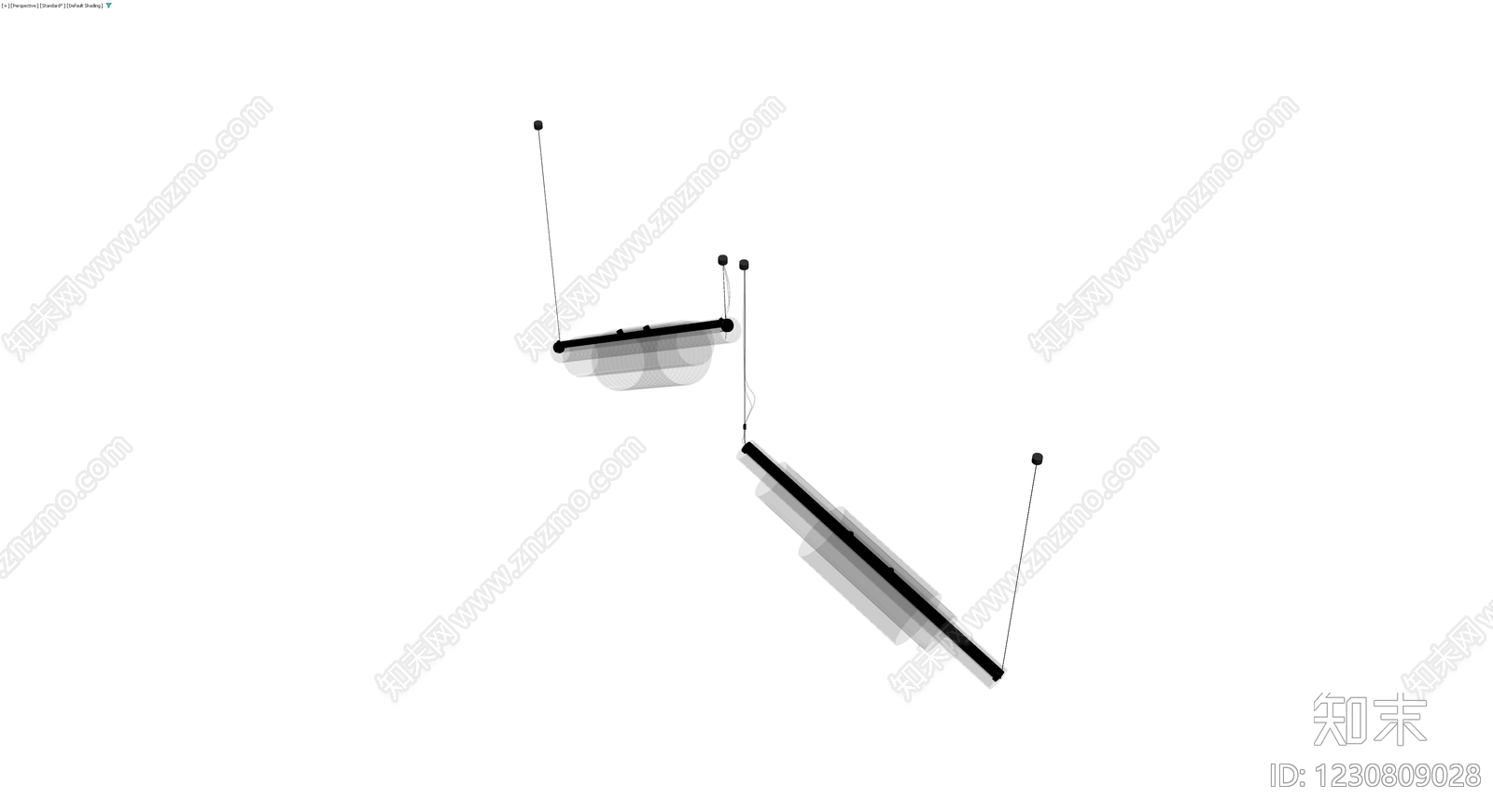 双管吊灯灯具模型3D模型下载【ID:1230809028】