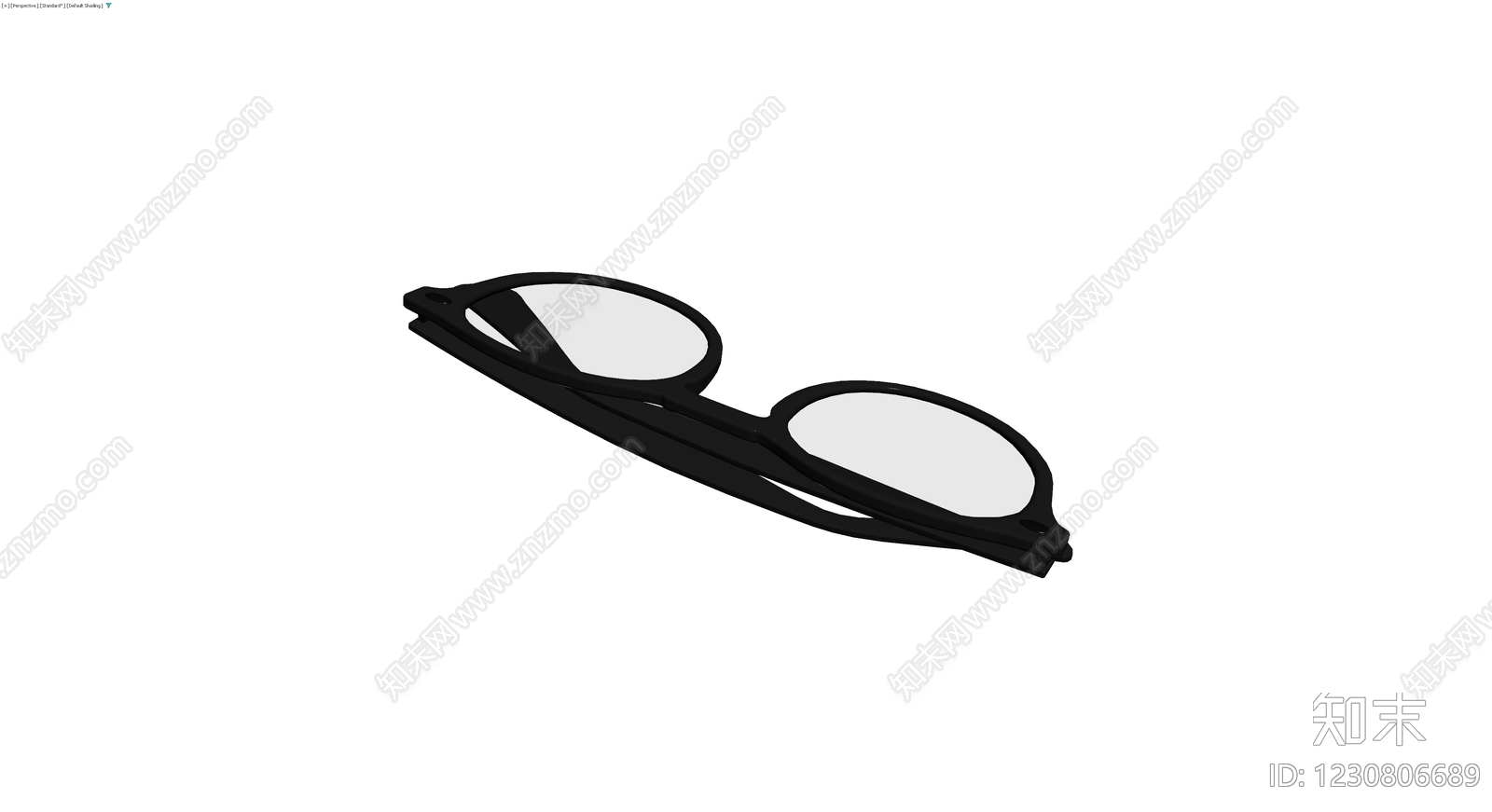 黑色框眼镜模型3D模型下载【ID:1230806689】