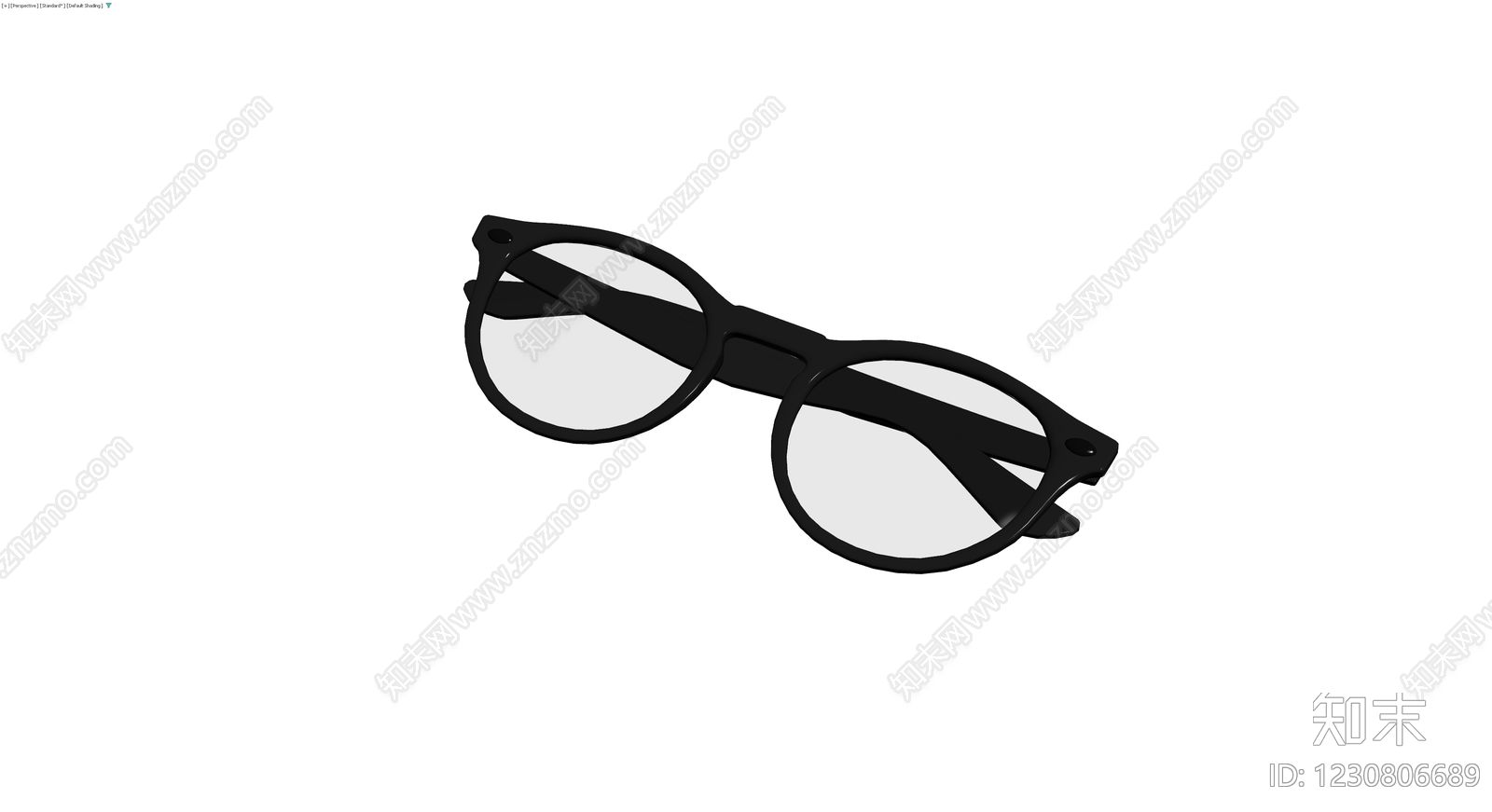 黑色框眼镜模型3D模型下载【ID:1230806689】