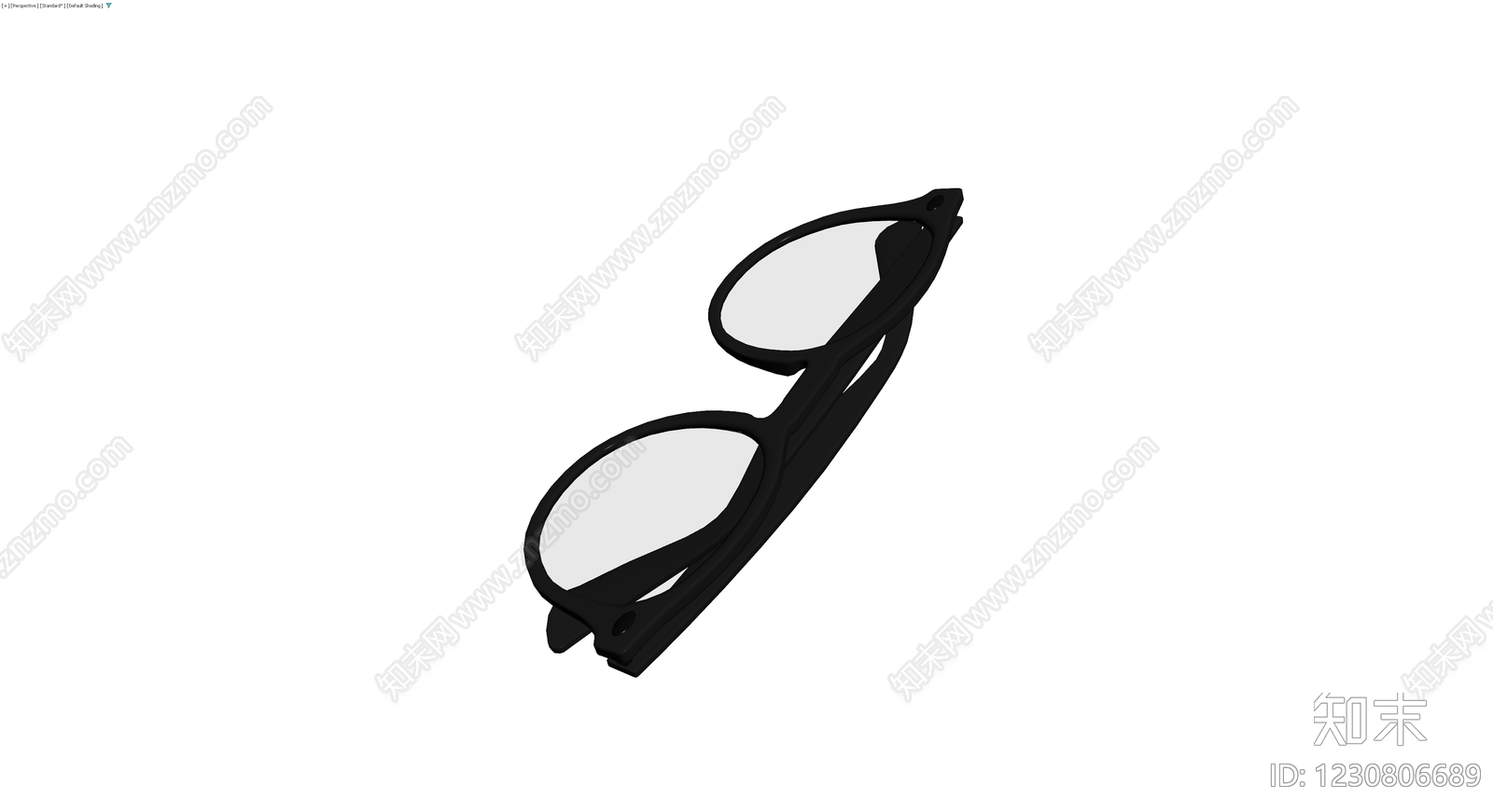黑色框眼镜模型3D模型下载【ID:1230806689】