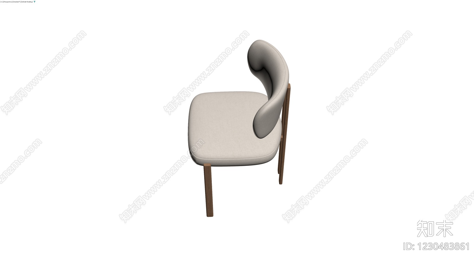 米色软包木质餐椅3D模型下载【ID:1230483861】
