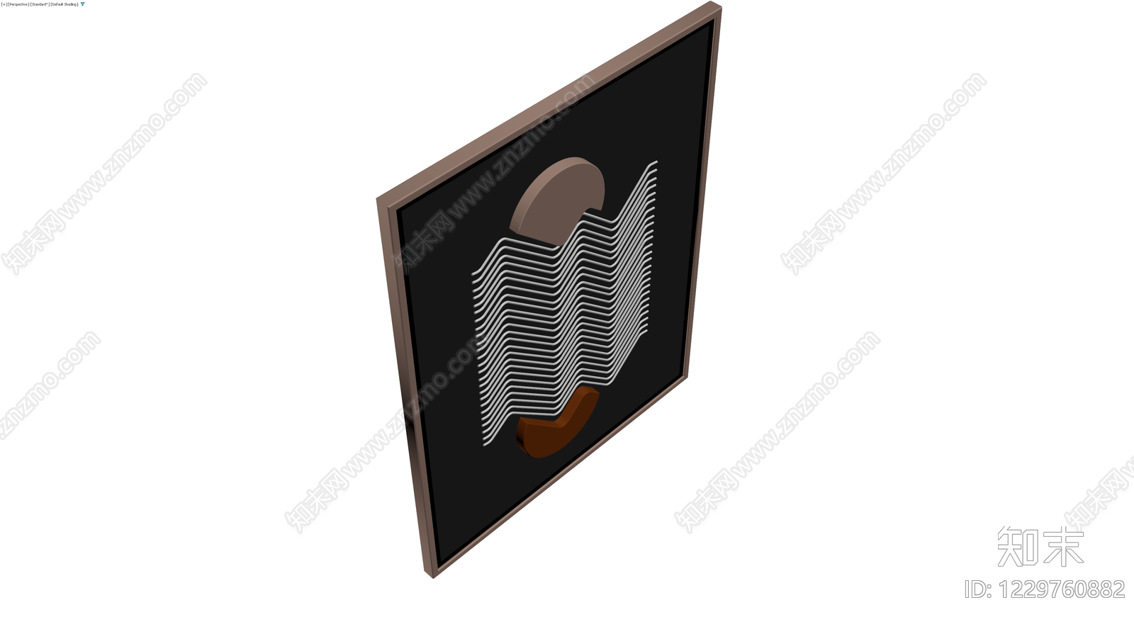 抽象波浪纹立体挂画3D模型下载【ID:1229760882】