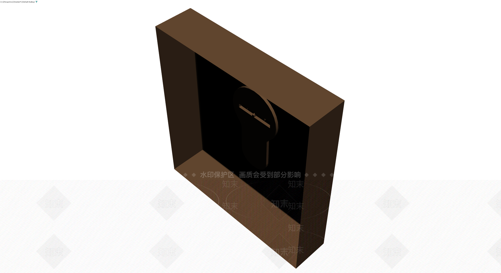带钥匙孔装饰的深棕色长方体3D模型下载【ID:1229648027】