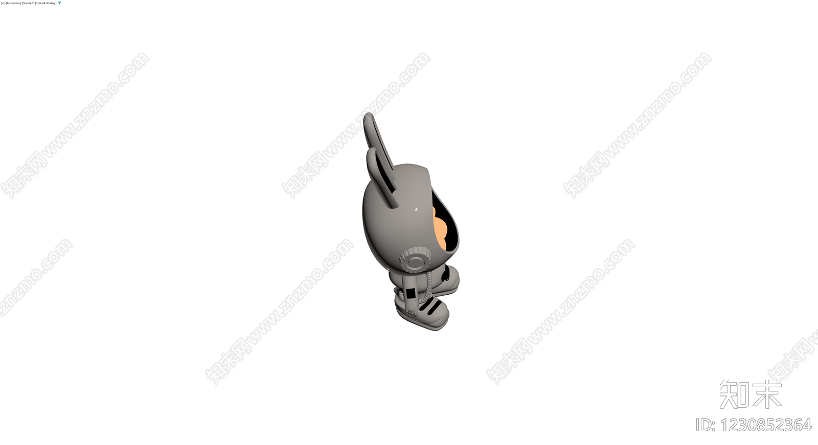 宇航员兔子雕塑3D模型下载【ID:1230852364】