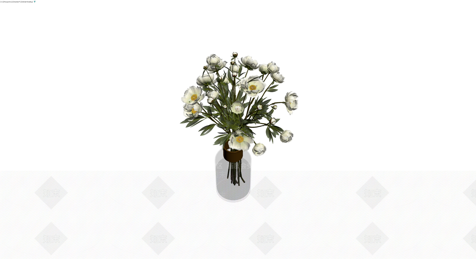 花瓶白色花卉盆栽组合3D模型下载【ID:1230684571】