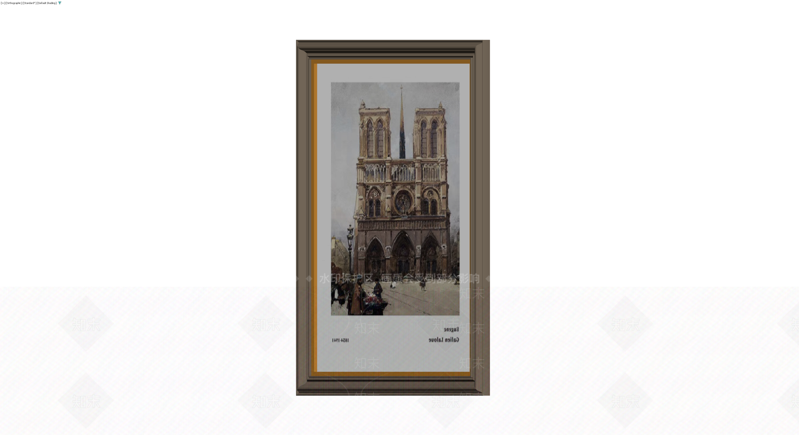 带框挂画装饰艺术品3D模型下载【ID:1229851394】