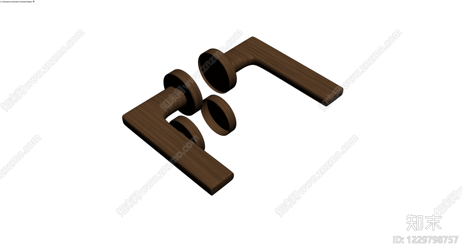 木纹门把手锁具套装3D模型下载【ID:1229798757】