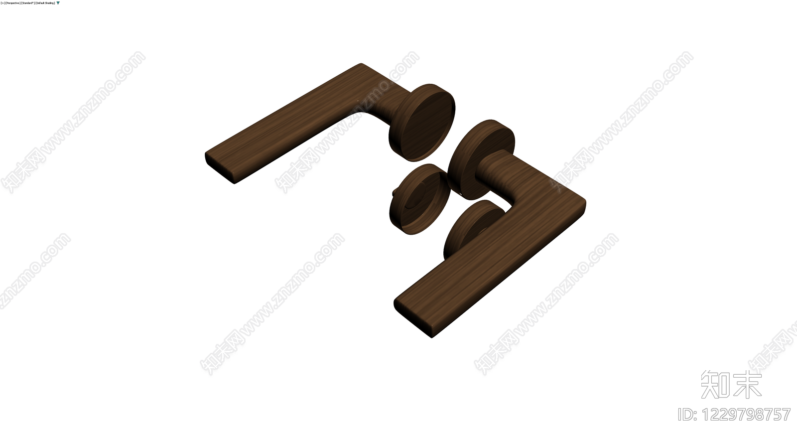 木纹门把手锁具套装3D模型下载【ID:1229798757】