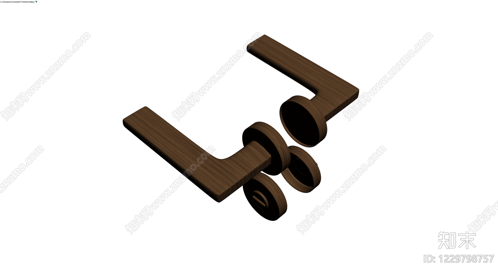 木纹门把手锁具套装3D模型下载【ID:1229798757】