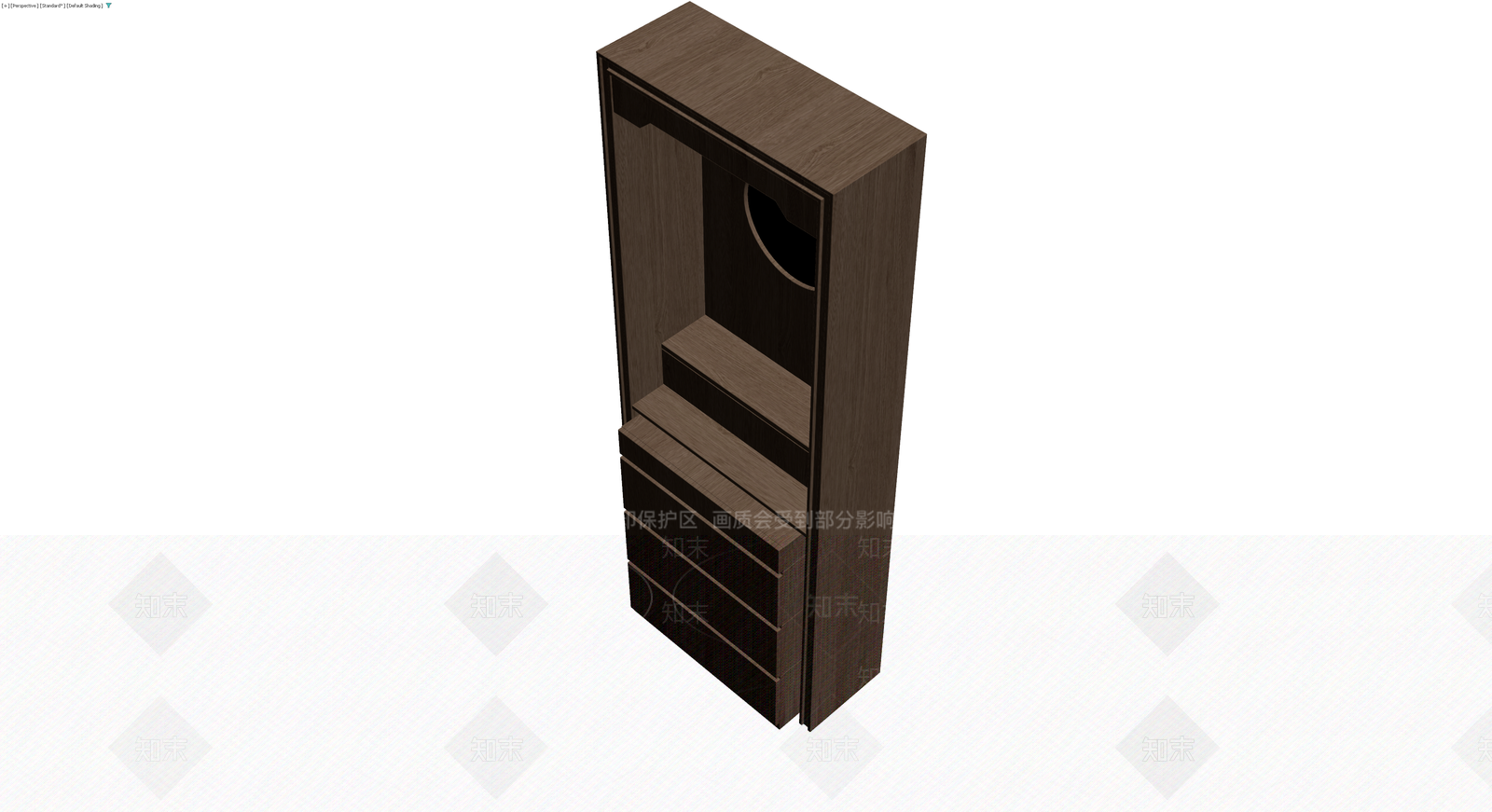 深木色收纳柜组合3D模型下载【ID:1229936771】