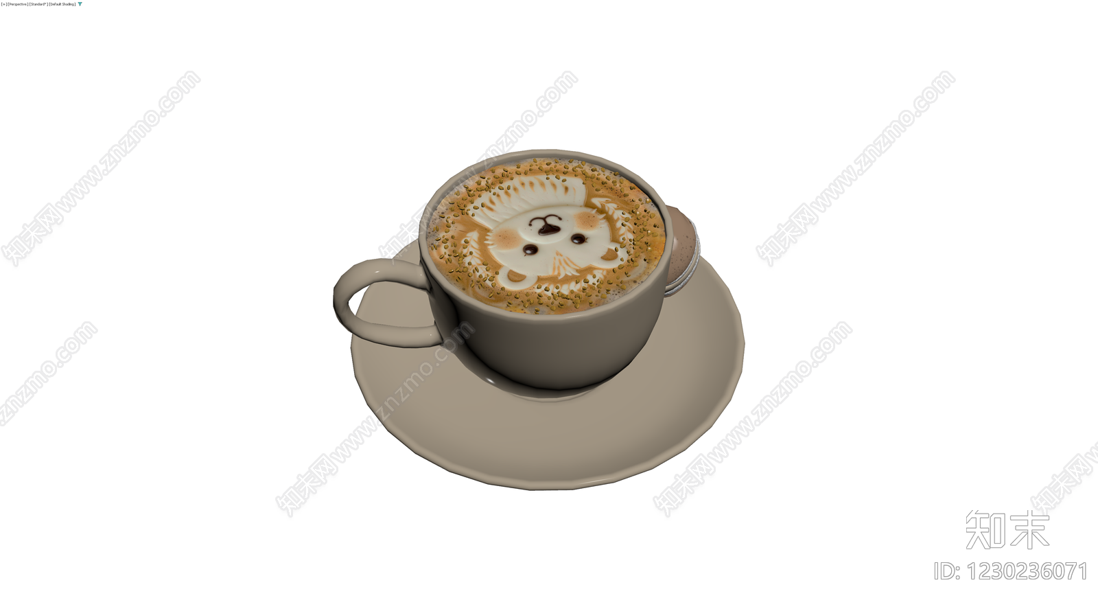 咖啡杯与马卡龙组合3D模型下载【ID:1230236071】