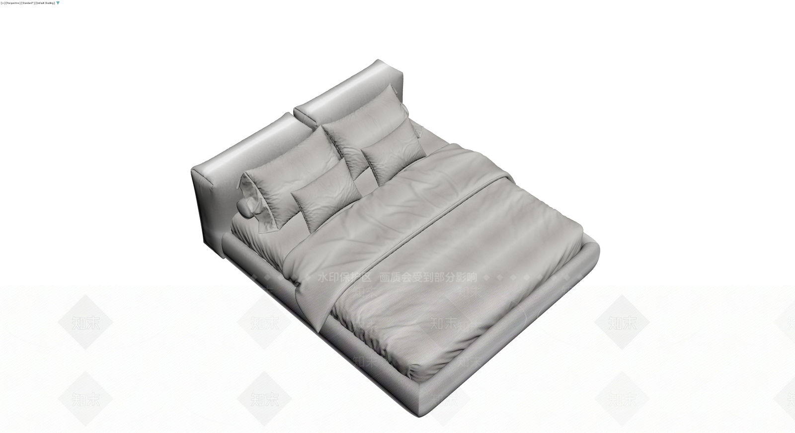 现代软包双人床3D模型下载【ID:1230678912】