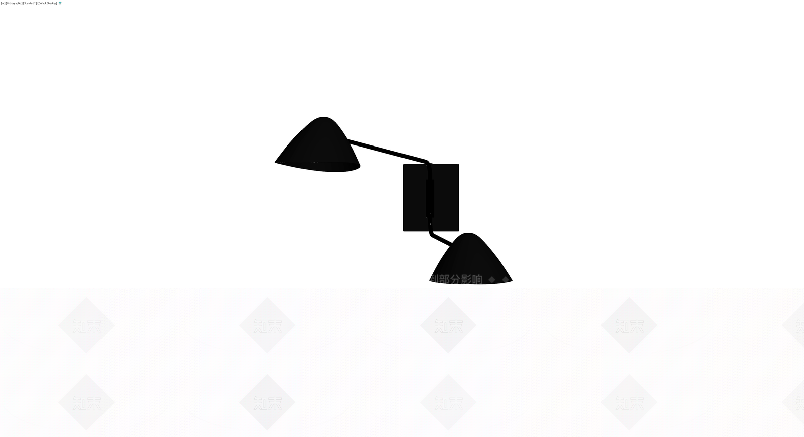 黑色双头壁灯3D模型下载【ID:1230791657】