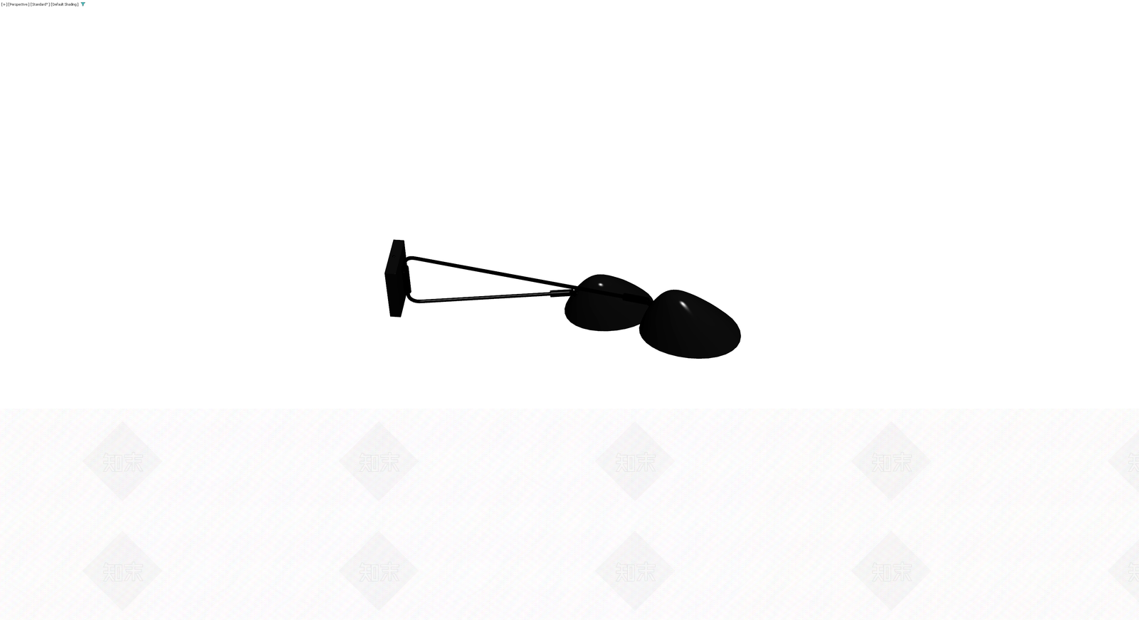 黑色双头壁灯3D模型下载【ID:1230791657】