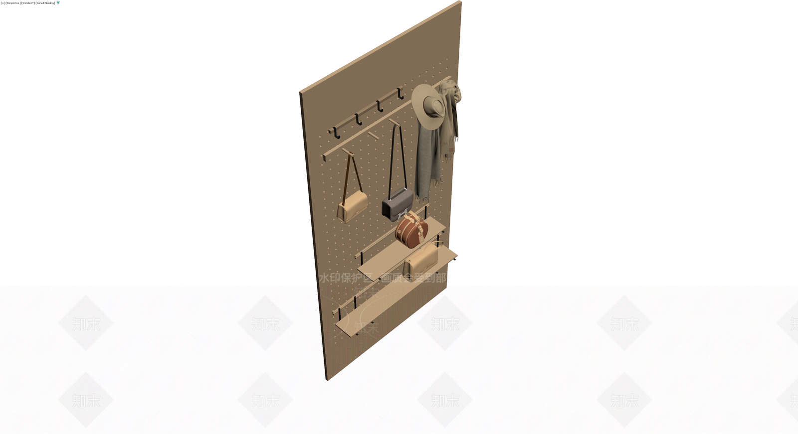 洞洞板收纳展示架组合3D模型下载【ID:1230433455】