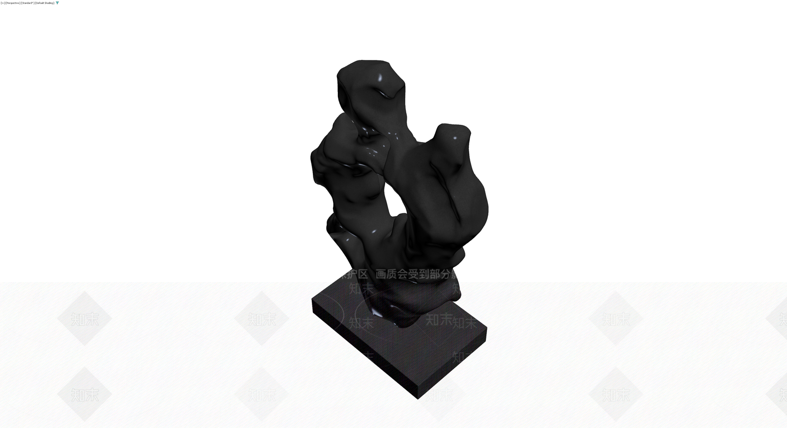 黑色抽象雕塑摆件3D模型下载【ID:1230427040】