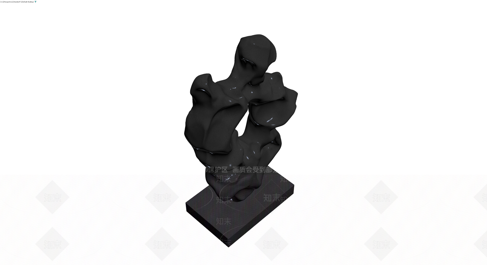 黑色抽象雕塑摆件3D模型下载【ID:1230427040】