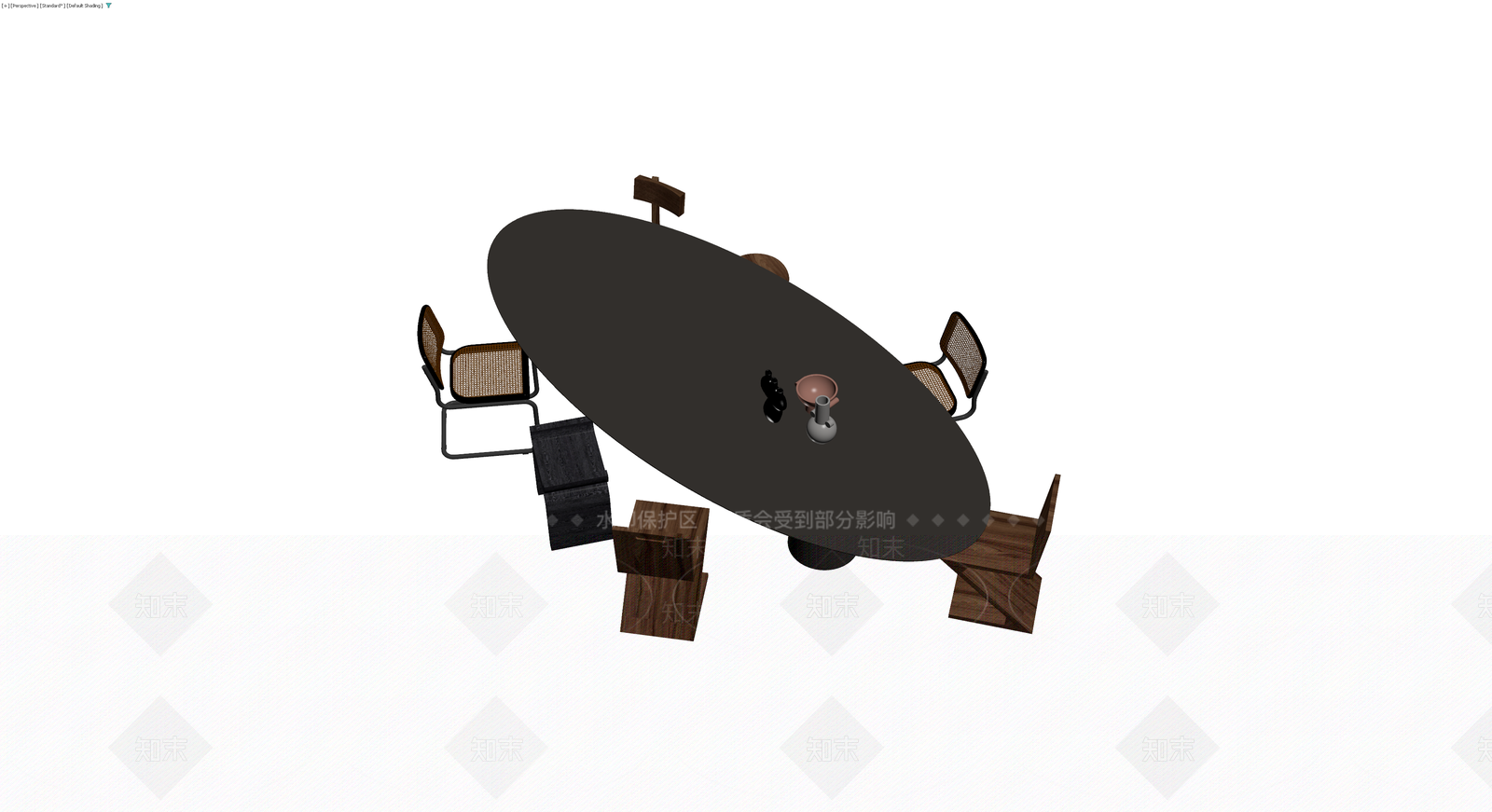 现代风格餐桌椅组合3D模型下载【ID:1230093488】