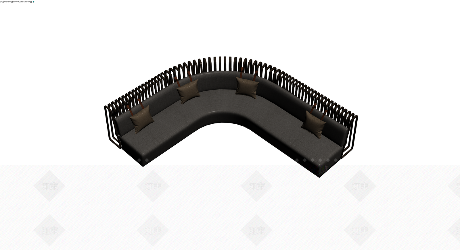 弧形格栅沙发组合3D模型下载【ID:1230337058】