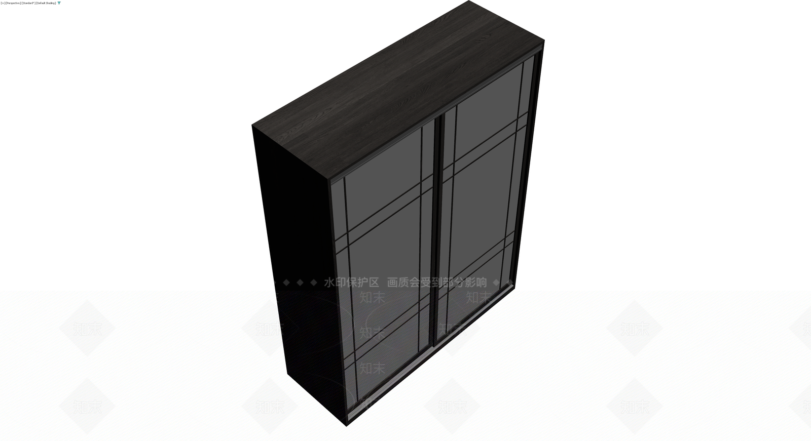 深色木纹双门衣柜3D模型下载【ID:1230632280】
