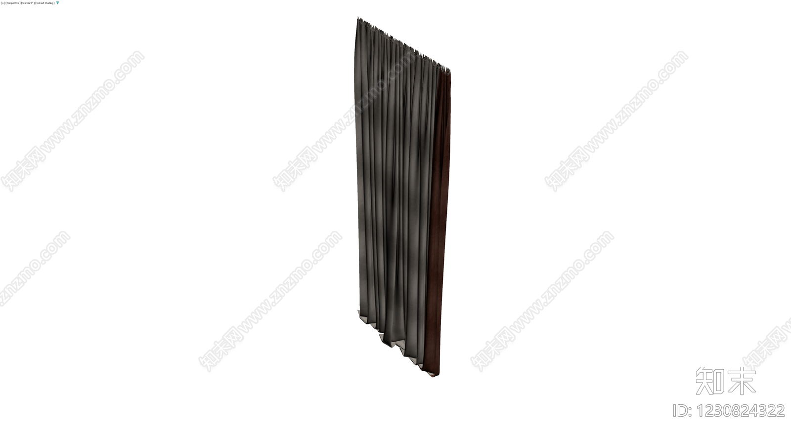 双拼色垂感窗帘3D模型下载【ID:1230824322】