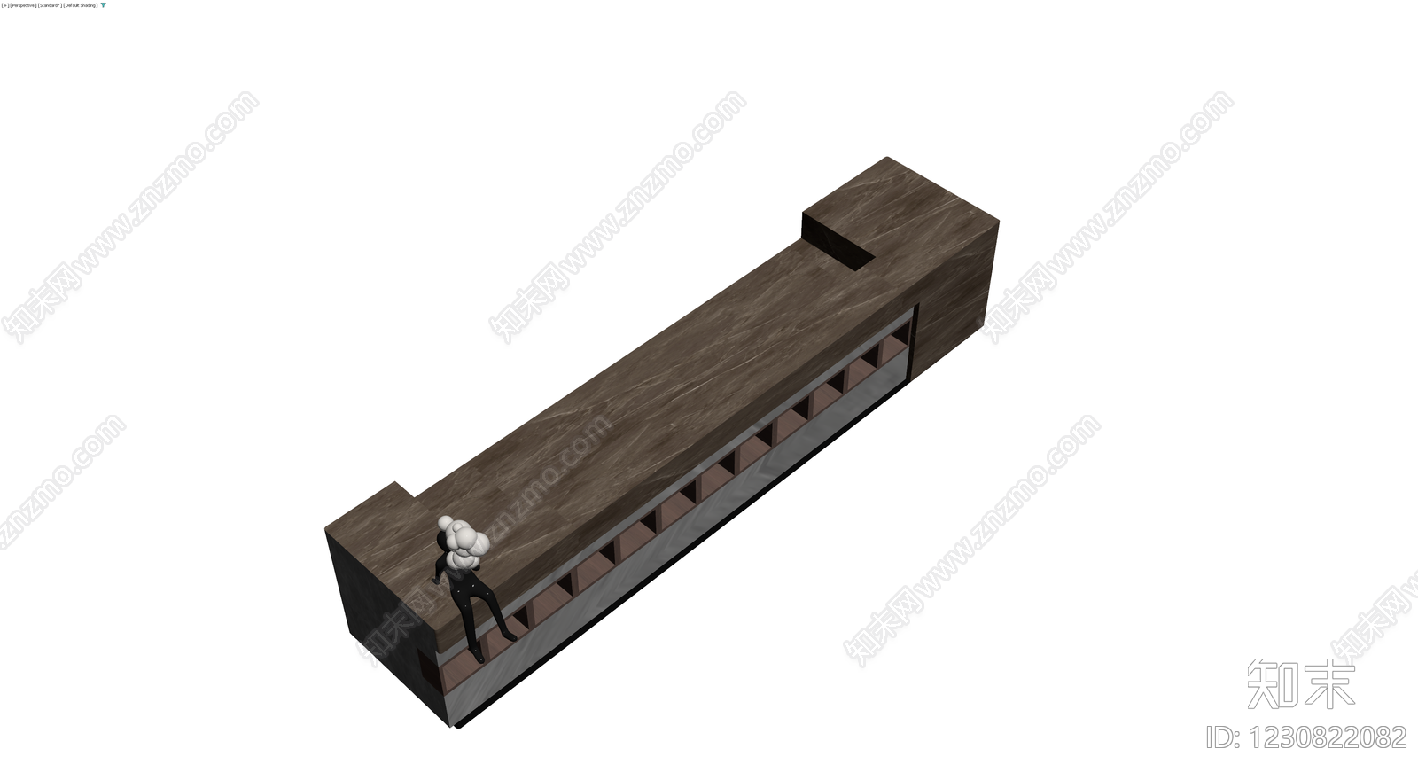 长条形木纹展示柜3D模型下载【ID:1230822082】