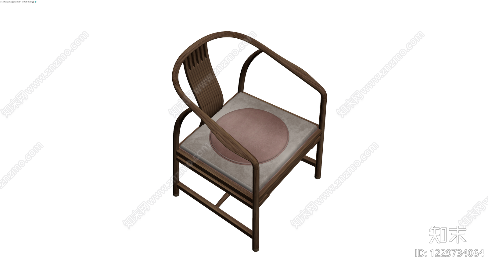 中式圈椅（木质软包）3D模型下载【ID:1229734064】