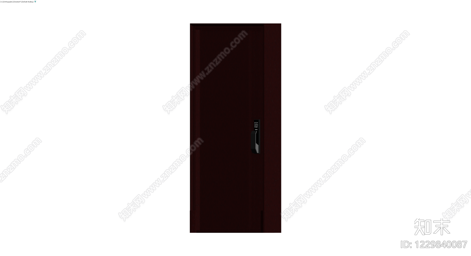 深色木纹电子锁门体3D模型下载【ID:1229840087】