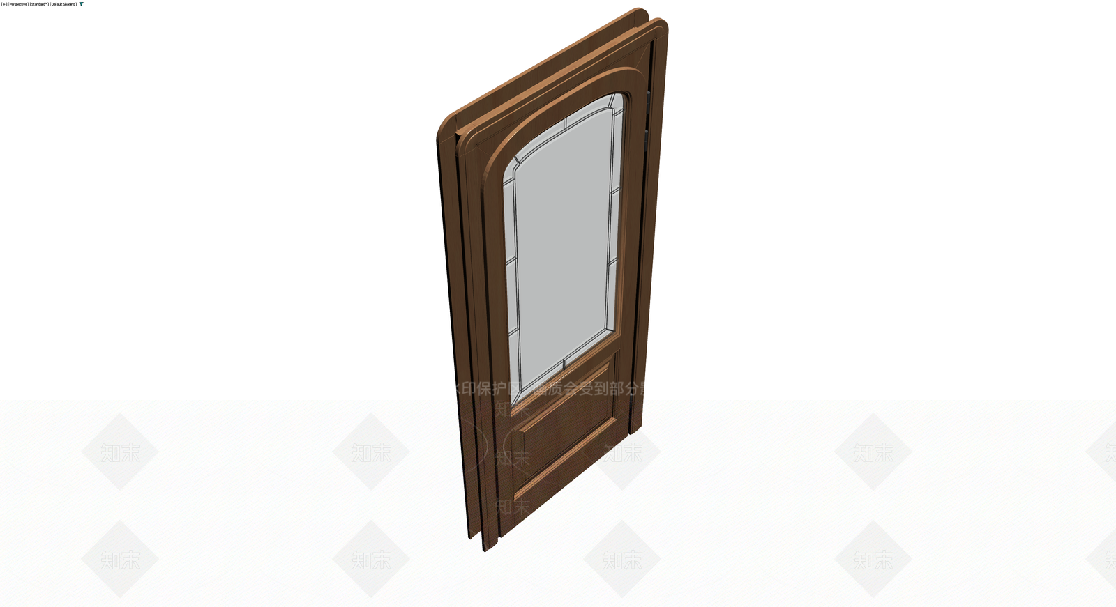 带拱形玻璃木门3D模型下载【ID:1230104458】