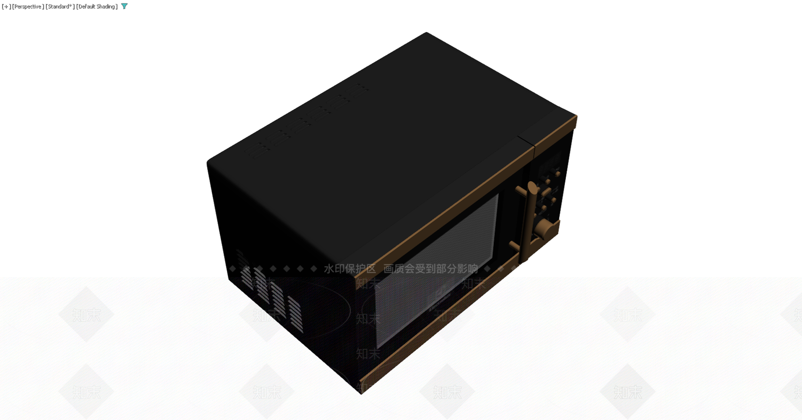 黑金配色微波炉模型3D模型下载【ID:1229580546】