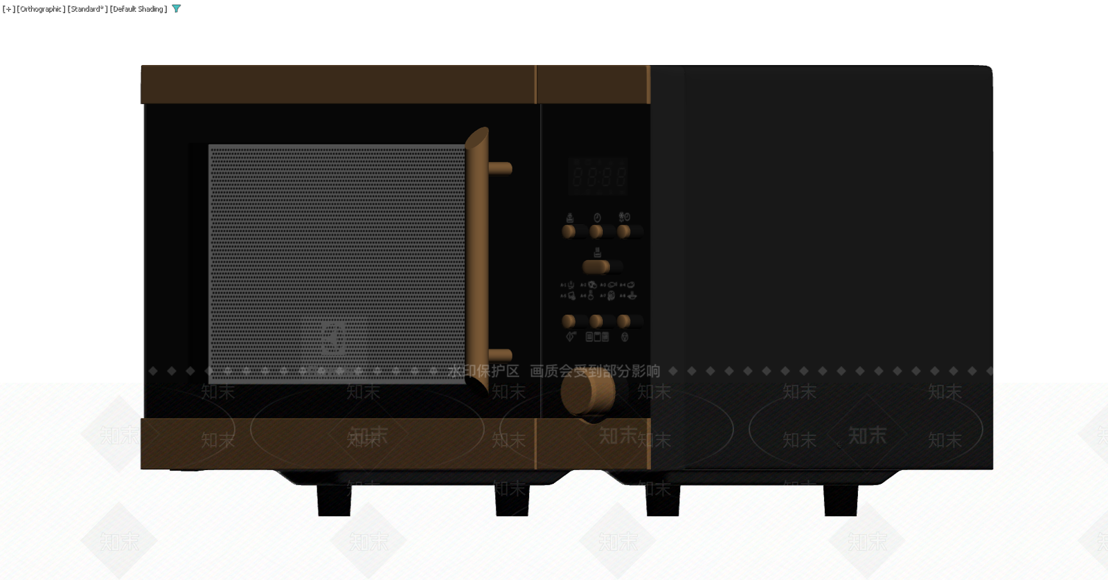 黑金配色微波炉模型3D模型下载【ID:1229580546】