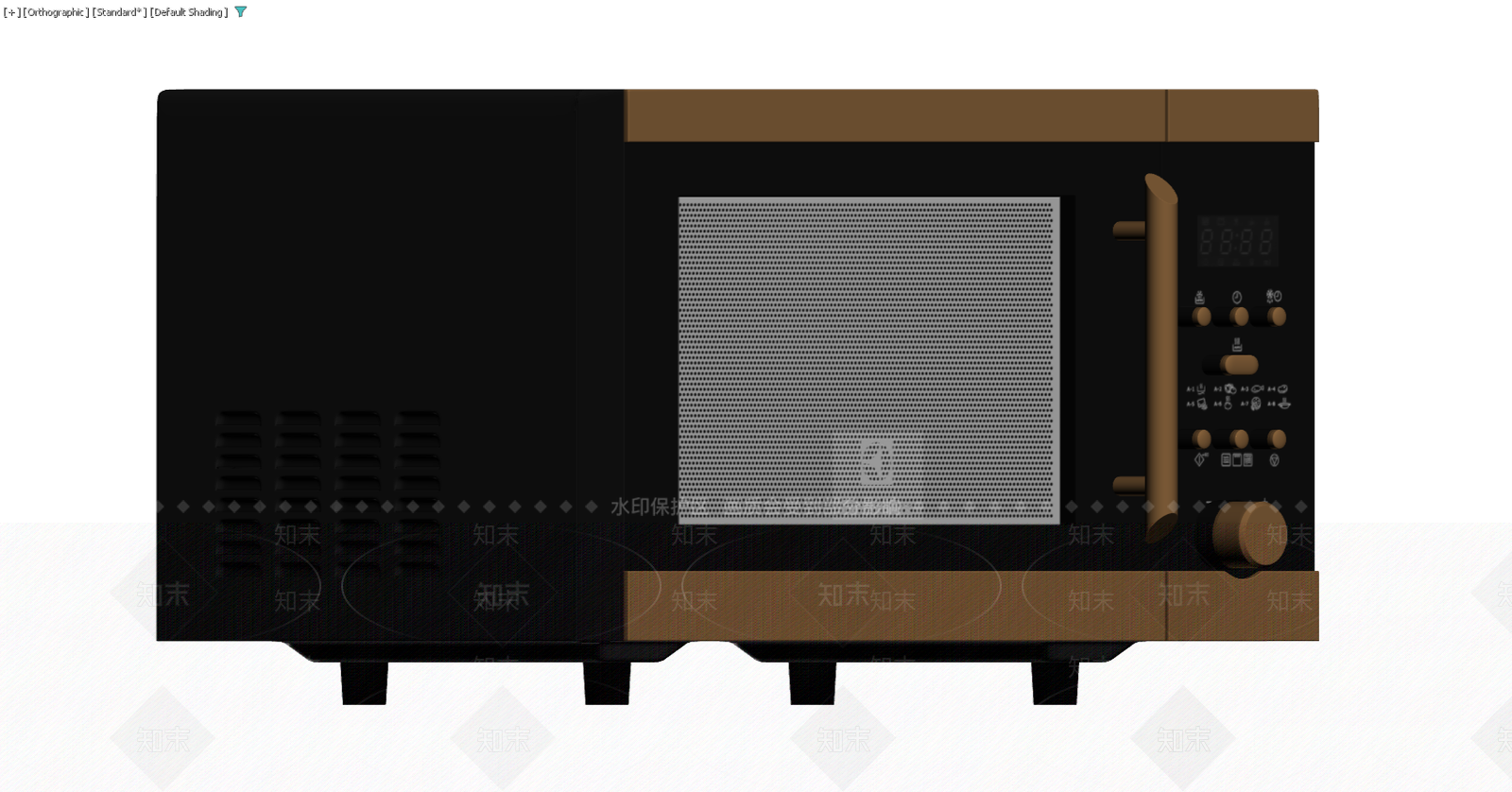 黑金配色微波炉模型3D模型下载【ID:1229580546】