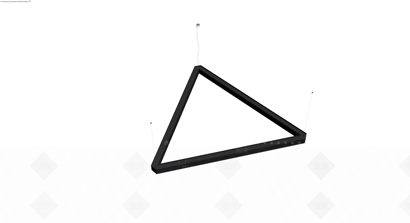 黑色三角形吊灯3D模型下载【ID:1230626940】