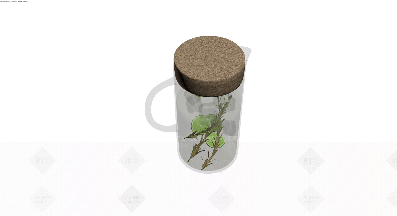 带木塞玻璃冷水壶3D模型下载【ID:1230611908】