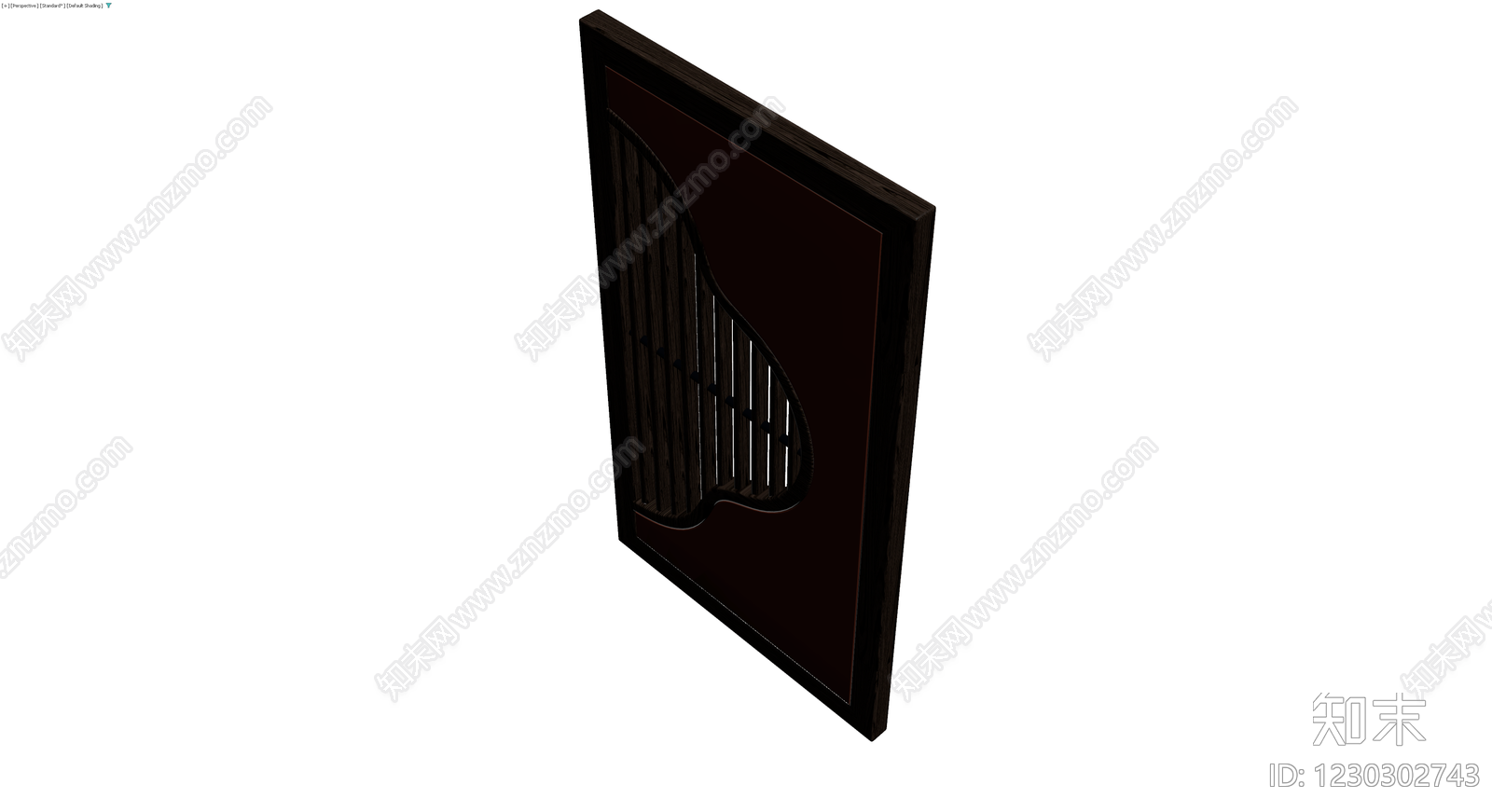 深色木纹竖条隔断3D模型下载【ID:1230302743】
